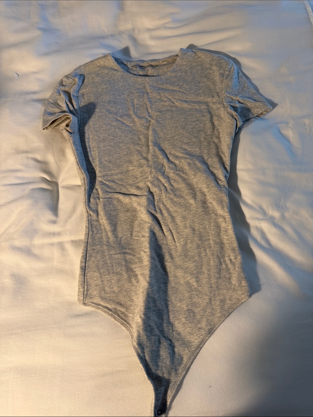 Abercrombie & Fitch Gray Short-Sleeve Bodysuit